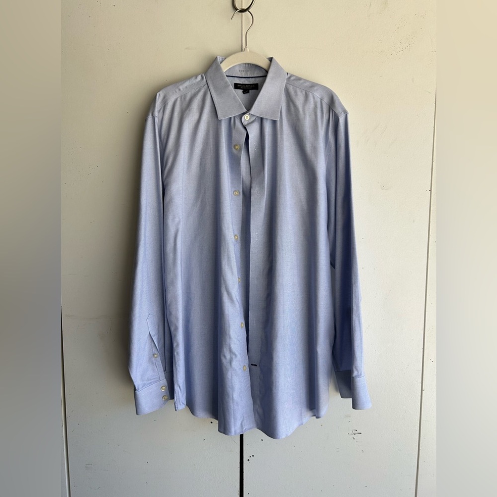 Banana republic men’s long sleeve button up size XL white blue 100% cotton